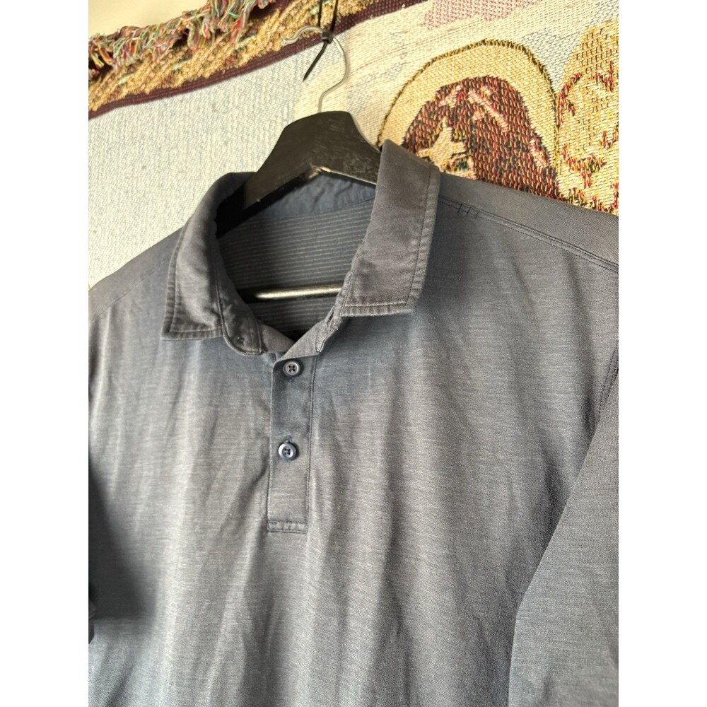 Lululemon Mens Evolution Polo Shirt Gray M Golf Performance Stretch Athletic - Picture 2 of 8